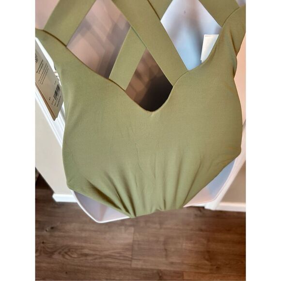 Athleta Palm One-piece Swimsuit NEW Size Small Olive Green - Picture 4 of 9